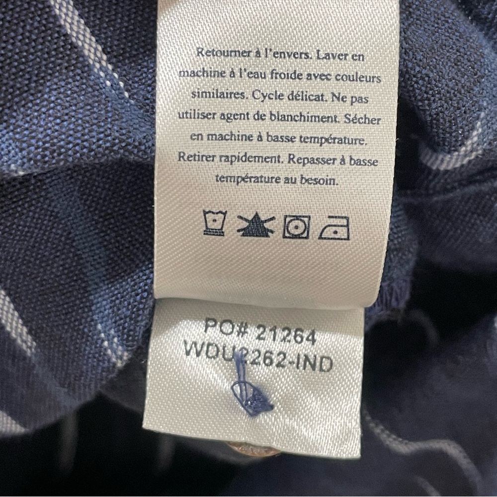 Faherty Saylor Midi Dress in Midnight Ikat Womens Medium Pockets Blue Sleeveless - Picture 12 of 15